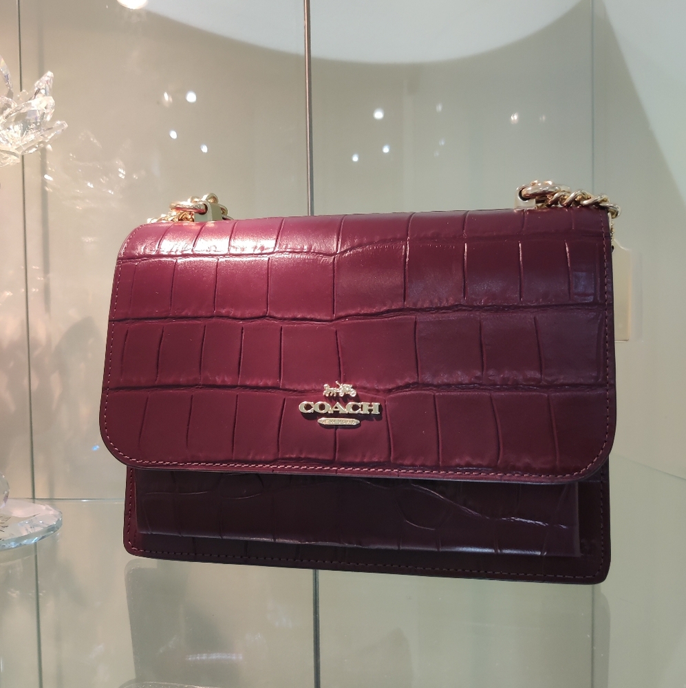 New! Coach Klare Crossbody Bag in Gold/Merlot Style No. CC840